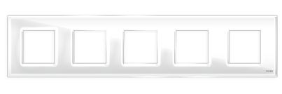 Пятипостовая рамка  стеклянная белая  "Эстетика" GL-P105-WC
