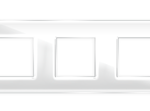 Трехпостовая рамка  стеклянная белая "Эстетика" GL-P103-WC