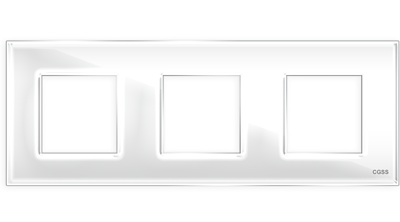 Трехпостовая рамка  стеклянная белая "Эстетика" GL-P103-WC