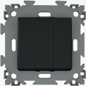 Трехклавишный выключатель  черный   "Эстетика" GL-W103-BCM