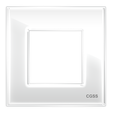Однопостовая рамка стеклянная белая "Эстетика" GL-P101-WC