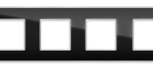 Четырехпостовая рамка  стеклянная черная "Эстетика" GL-P104-BC