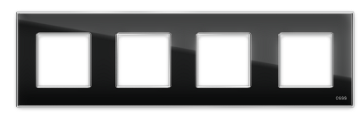Четырехпостовая рамка  стеклянная черная "Эстетика" GL-P104-BC