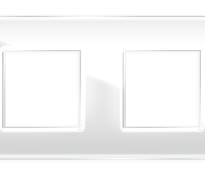 Двухпостовая рамка  стеклянная белая "Эстетика" GL-P102-WC