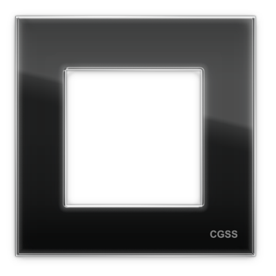 Однопостовая рамка  стеклянная черная "Эстетика" GL-P101-BC