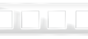 Четырехпостовая рамка  стеклянная белая  "Эстетика" GL-P104-WC