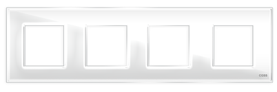 Четырехпостовая рамка  стеклянная белая  "Эстетика" GL-P104-WC