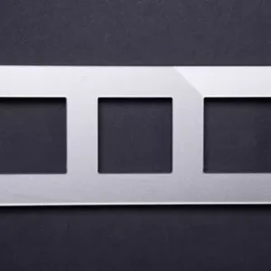 Рамка трехпостовая, горизонтальная/вертикальная, стеклянная, серая платина, Plexiglas "Модерн", MD-P103-GPG