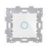 Сенсорный диммер со стеклянной панелью в многопостовую рамку на одну линию белый "Эстетика" 50*50 WT-MPN33GS WCG